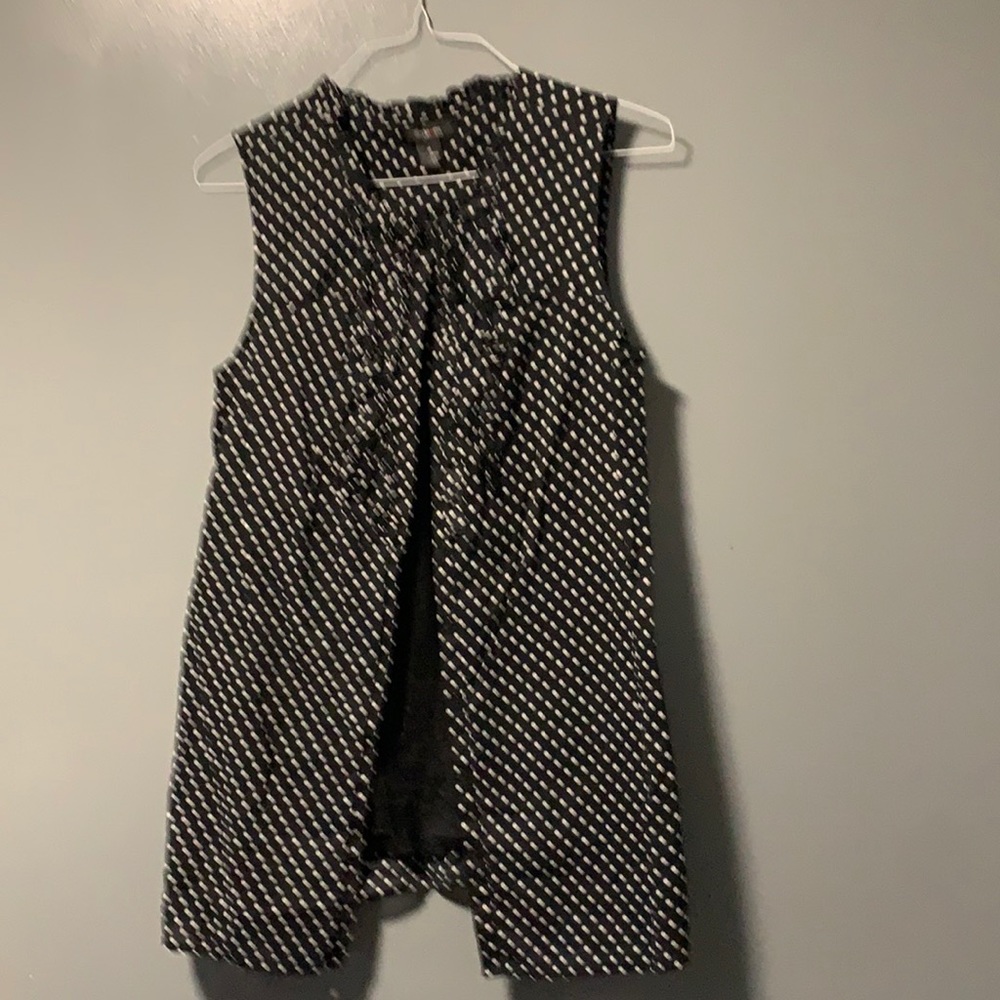 Style & Co, sz 16 black /white with ruffle in front.